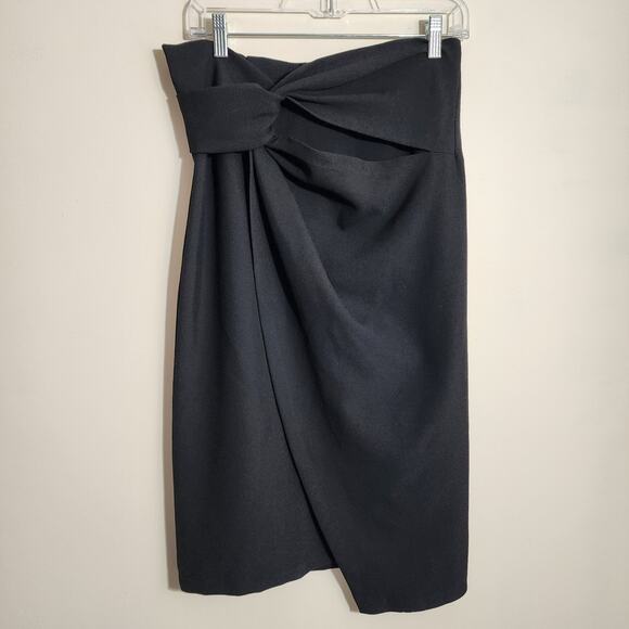 Zara woman NWT front knot asymmetrical hem cutout midi skirt womans size medium - Picture 1 of 13